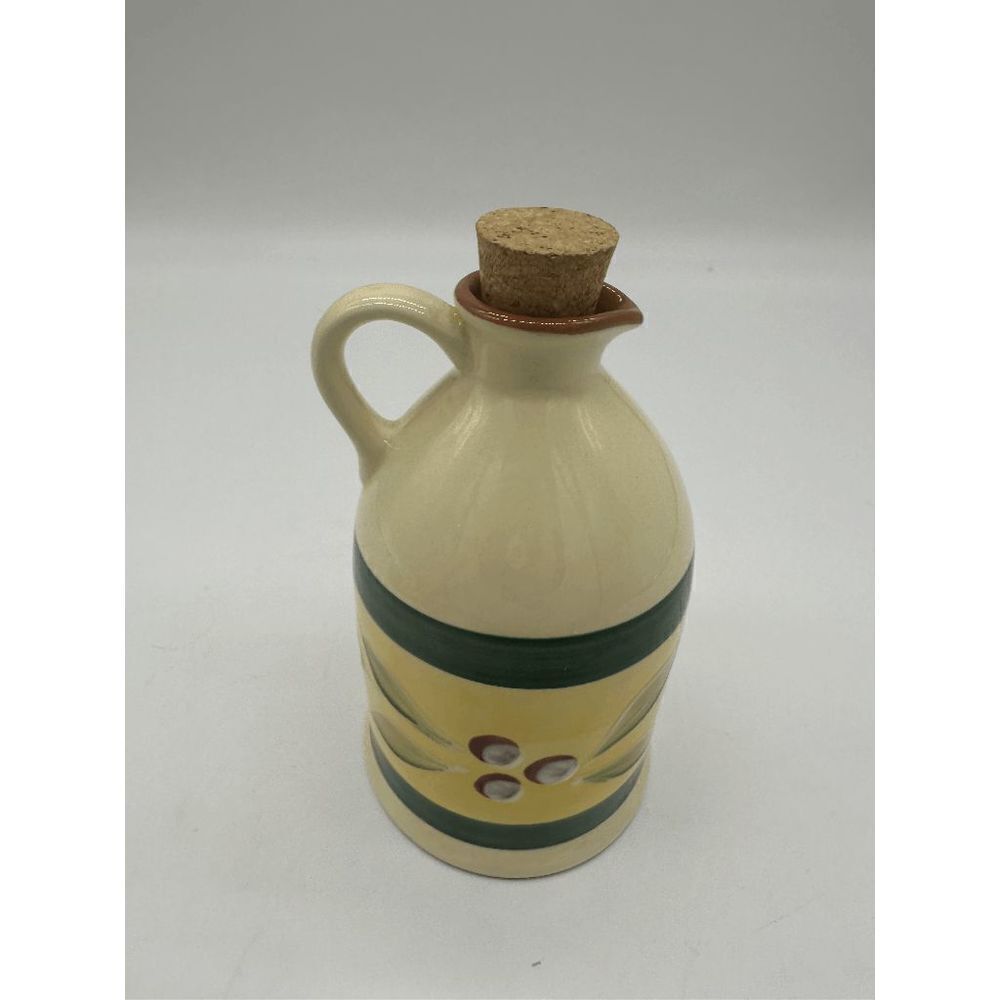 Crate & Barrel Oil Or Vinegar Jug/ Cruet w/ Pitcher Cork Molde Made in Portugal